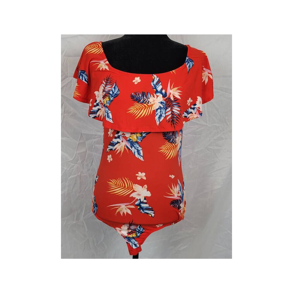 Rue21 Red & Blue Short Sleeve Bodysuit